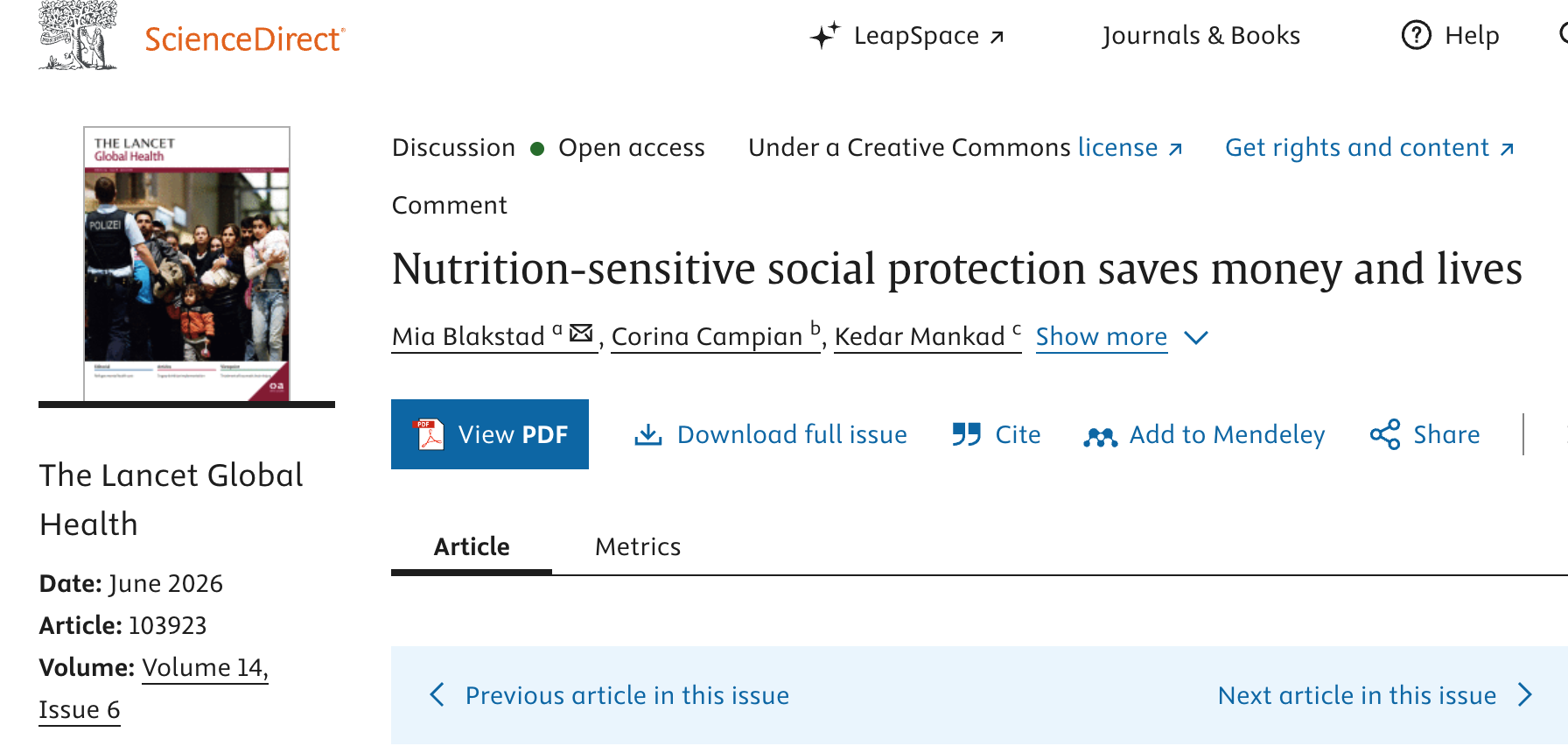 Nutrition-sensitive social protection publication